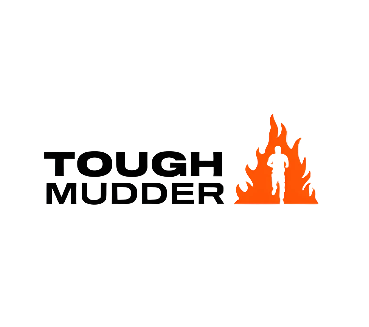 Tough Mudder logo with text and flame graphic on a white background